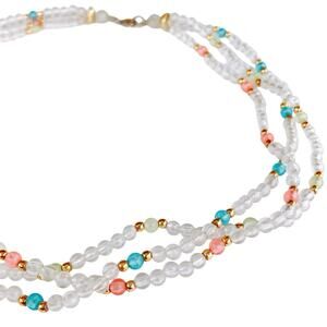 VTG 1960s Mid Century Necklace Multi Strand Pastel Beaded